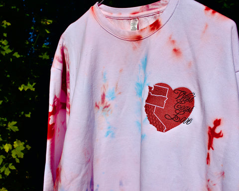 West Coast Love Tye Dyed Pouch Crew Neck